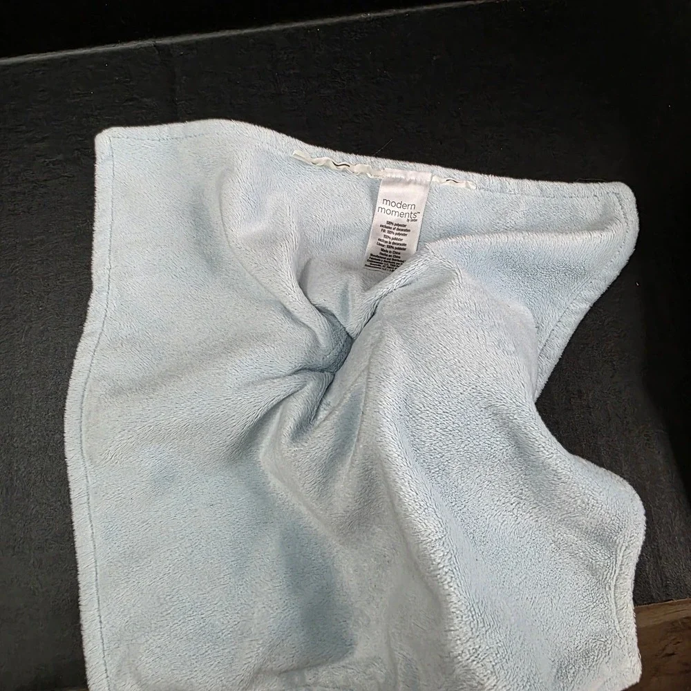 Gerber Modern Moments Baby Blue Plush Raccoon Mushrooms Security Blanket Lovey